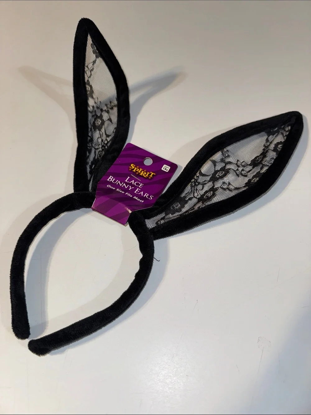 Spirit Black Lace‎ Bunny Ear Headband with Floral Lace